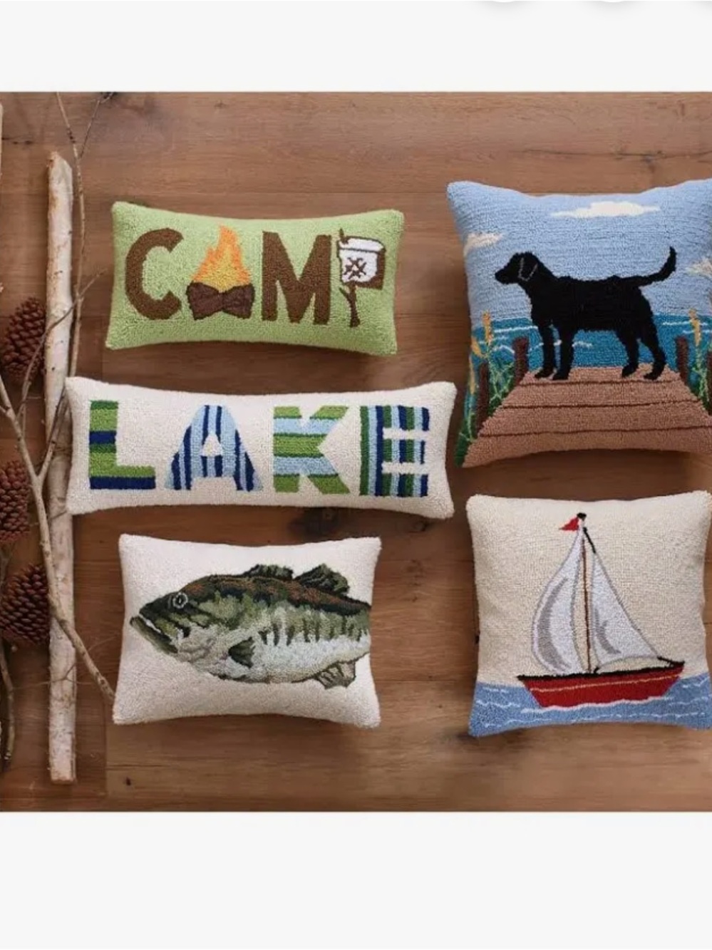 NWT Makers Collective CAMP Hooked Lumbar Pillow 9” x 18” - Picture 7 of 12